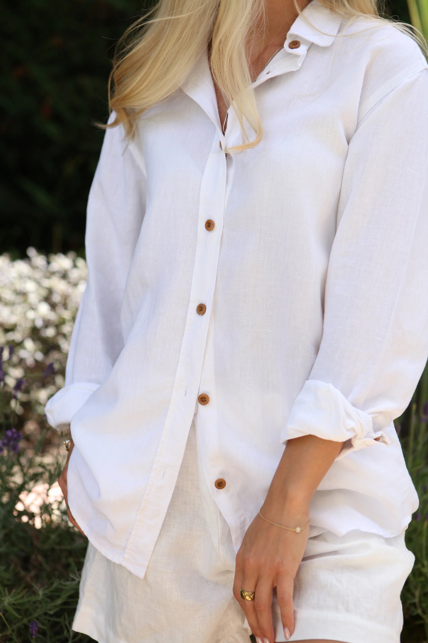 Freddie Oyster White Shirt 100% Linen
