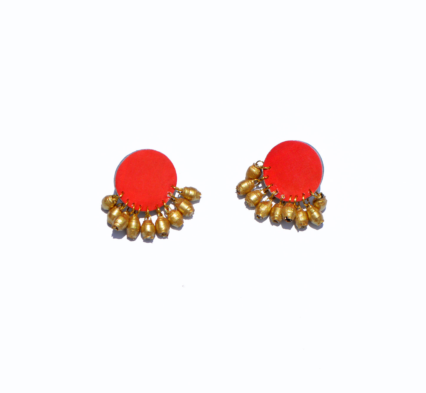Waste Paper Gazania Earrings - Red