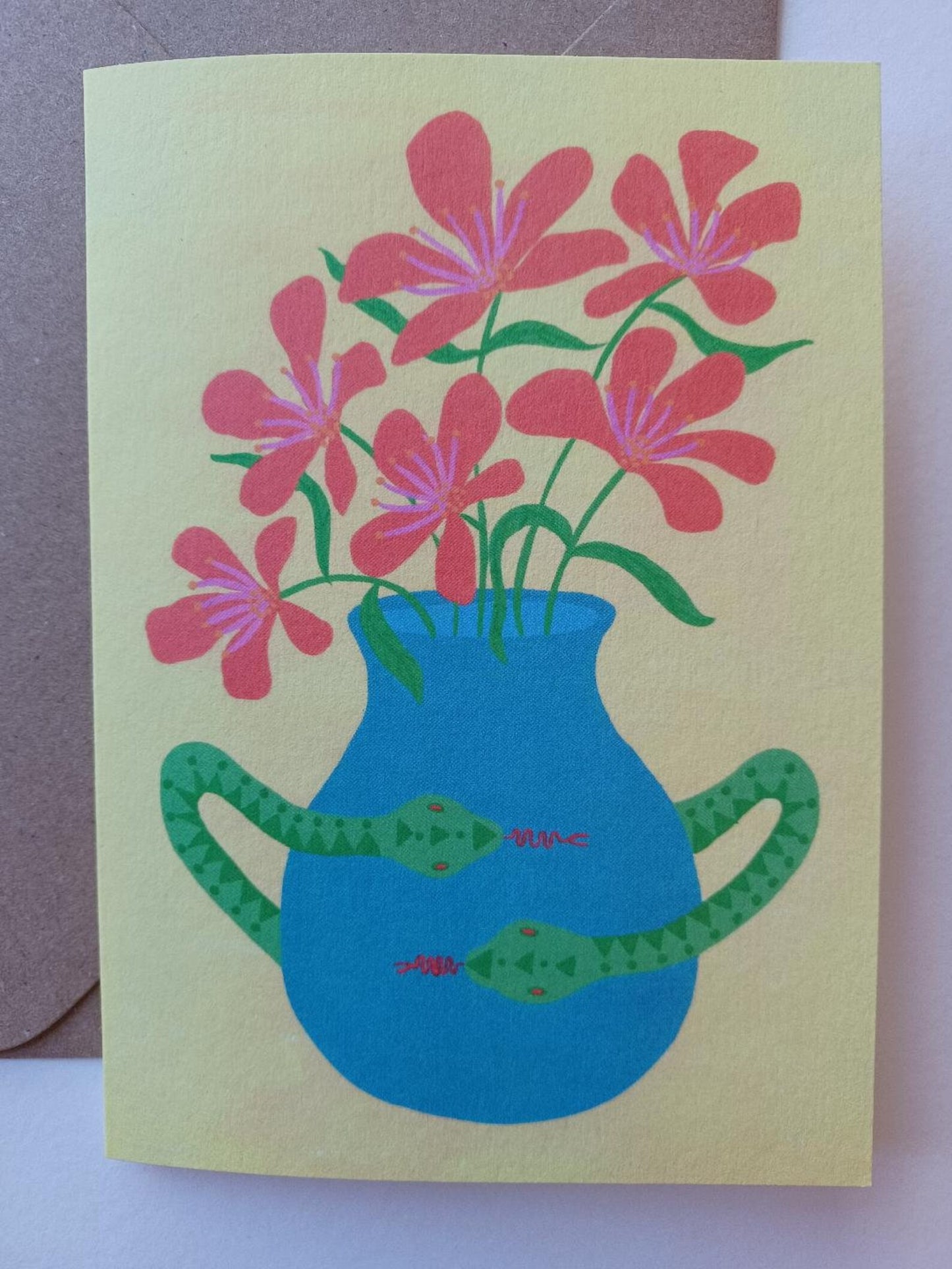 Hattie Gordon Card - Snake Vase