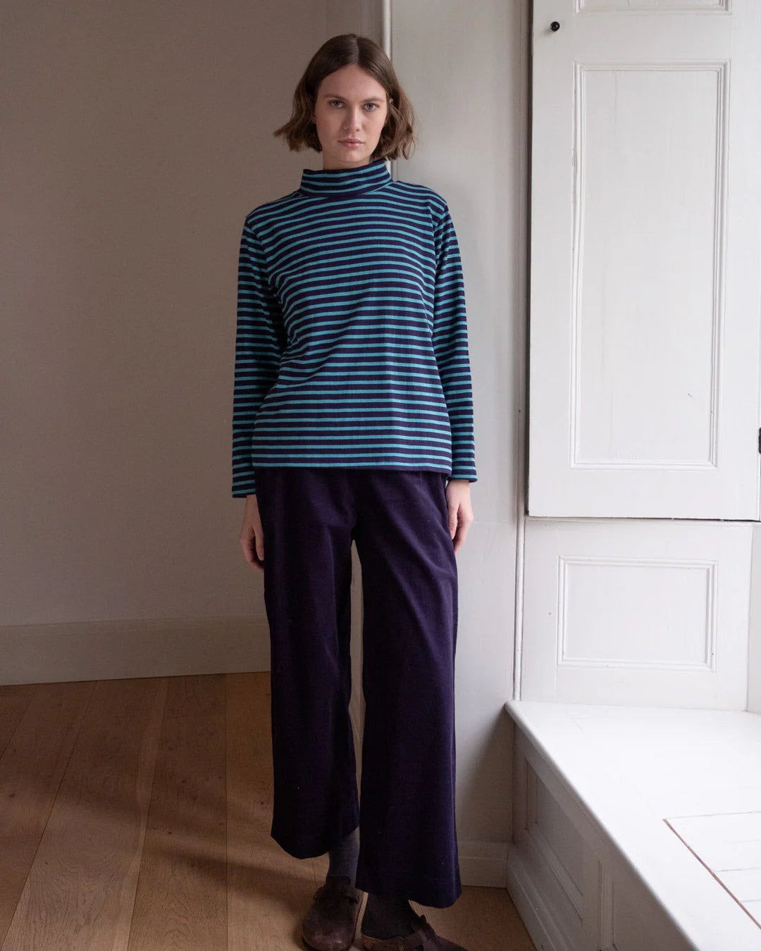 Jonie Navy & Blue Striped T-Shirt