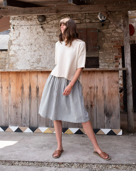 Lisa Boxy Knitted Top Ecru