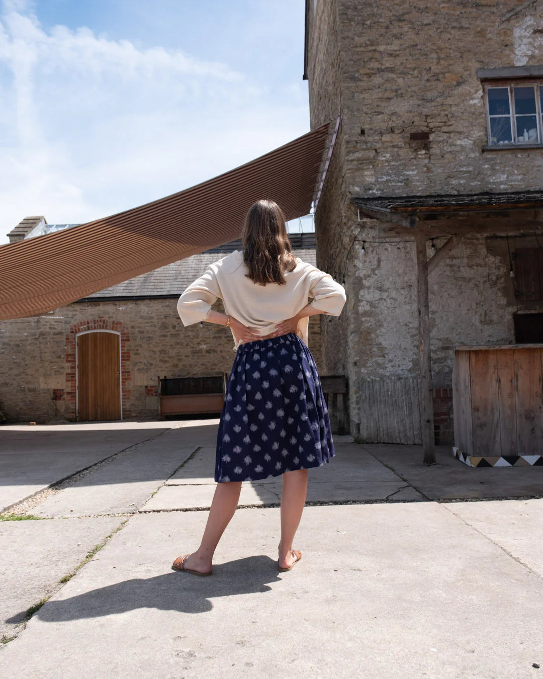 Jordan Casual Skirt Indigo Dot