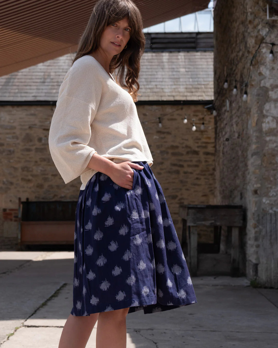 Jordan Casual Skirt Indigo Dot