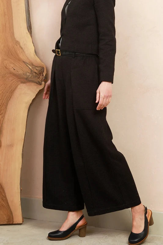 Sarah Trousers - Black & Brown Jacquard