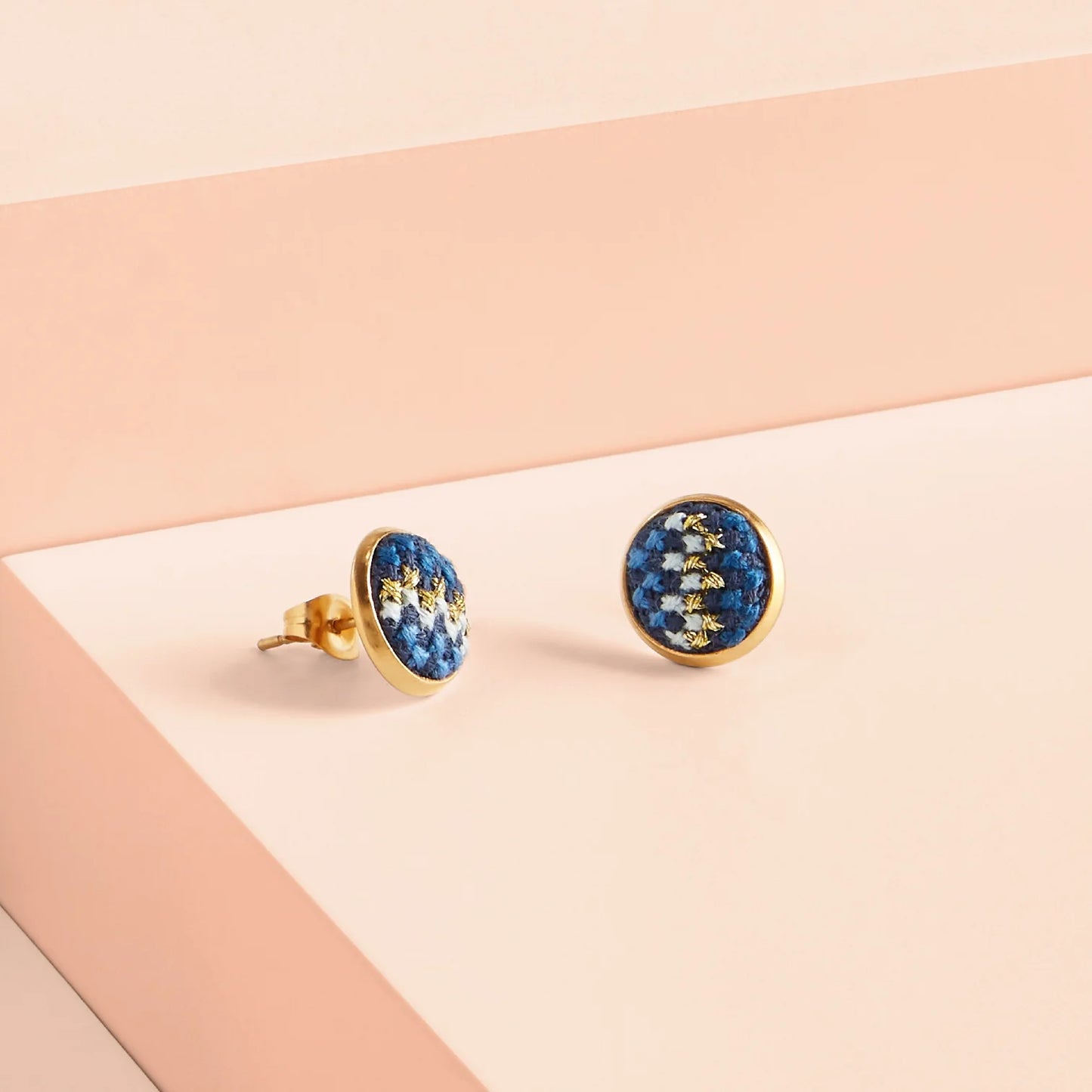 Mahi-Mahi Gold Studs Blue
