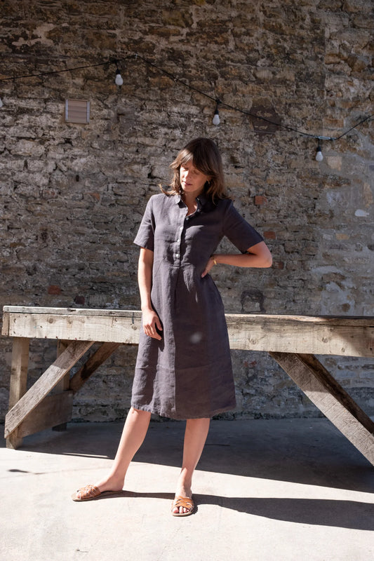 Alexa Shirt Dress Grey