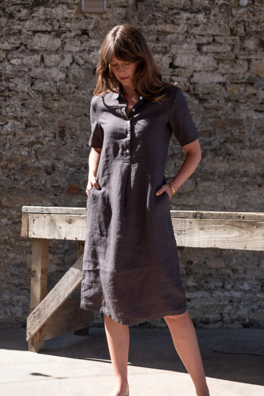 Alexa Shirt Dress Grey