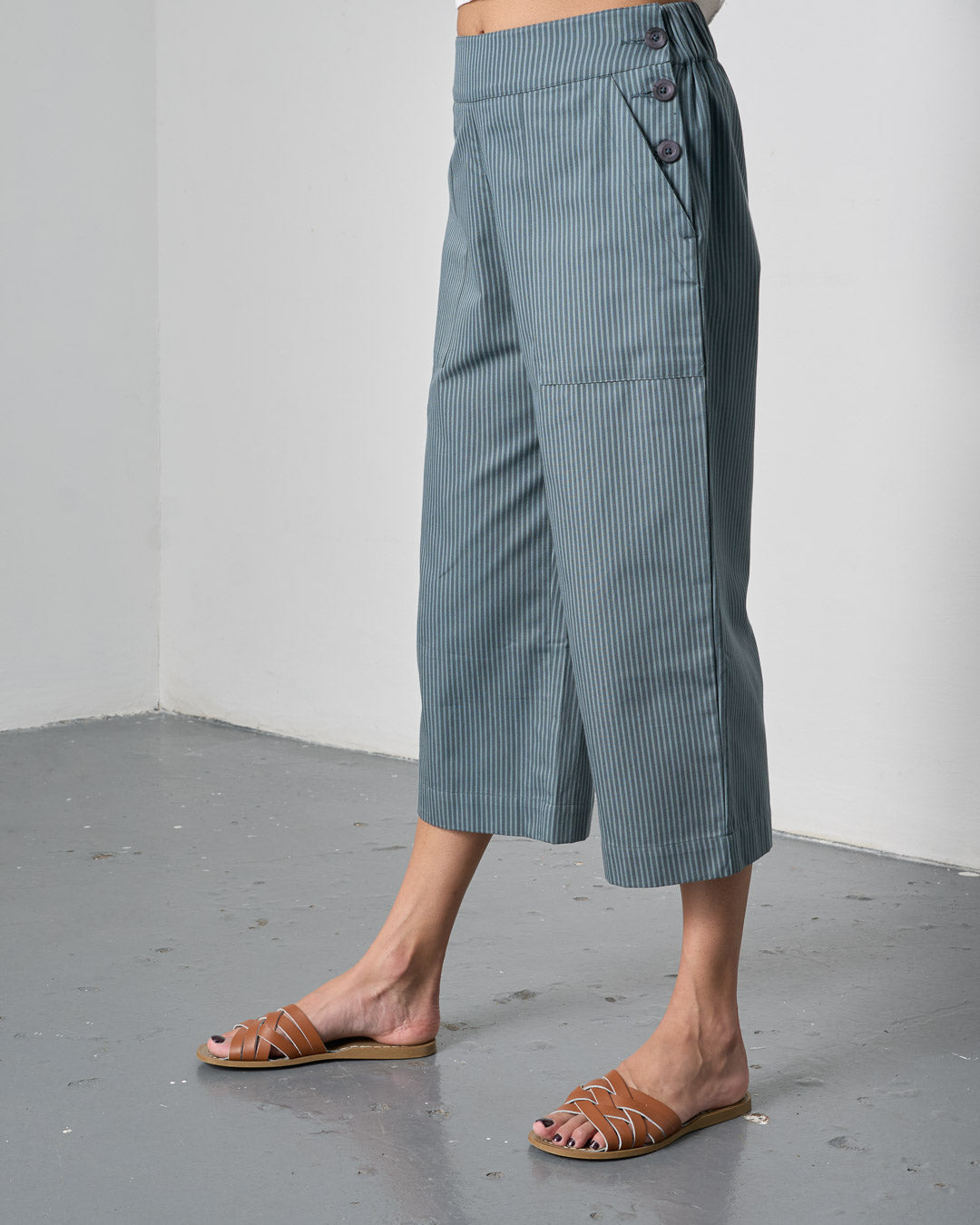 Anna Culottes - Striped Slate