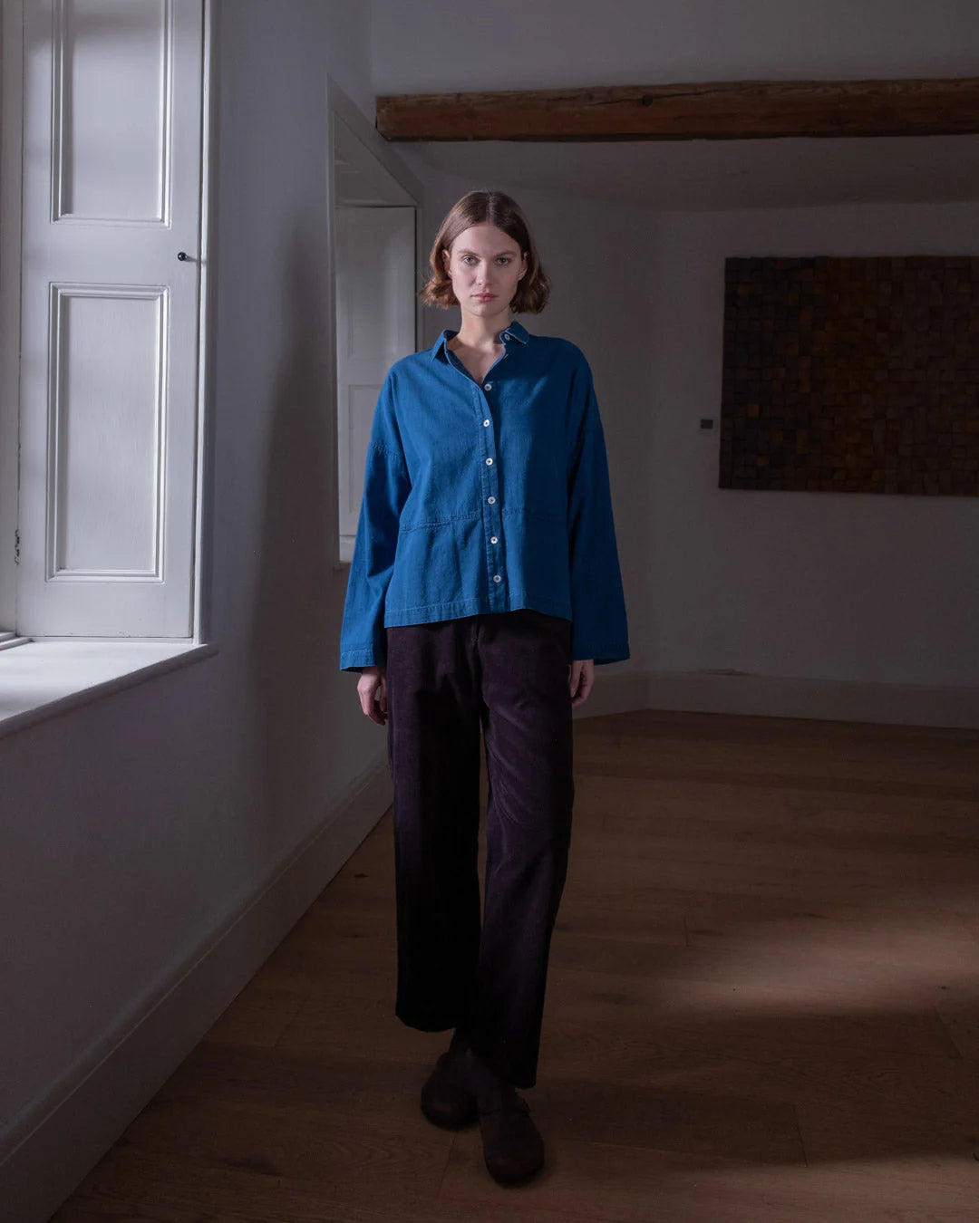 Anya Relaxed Blouse Textured Denim
