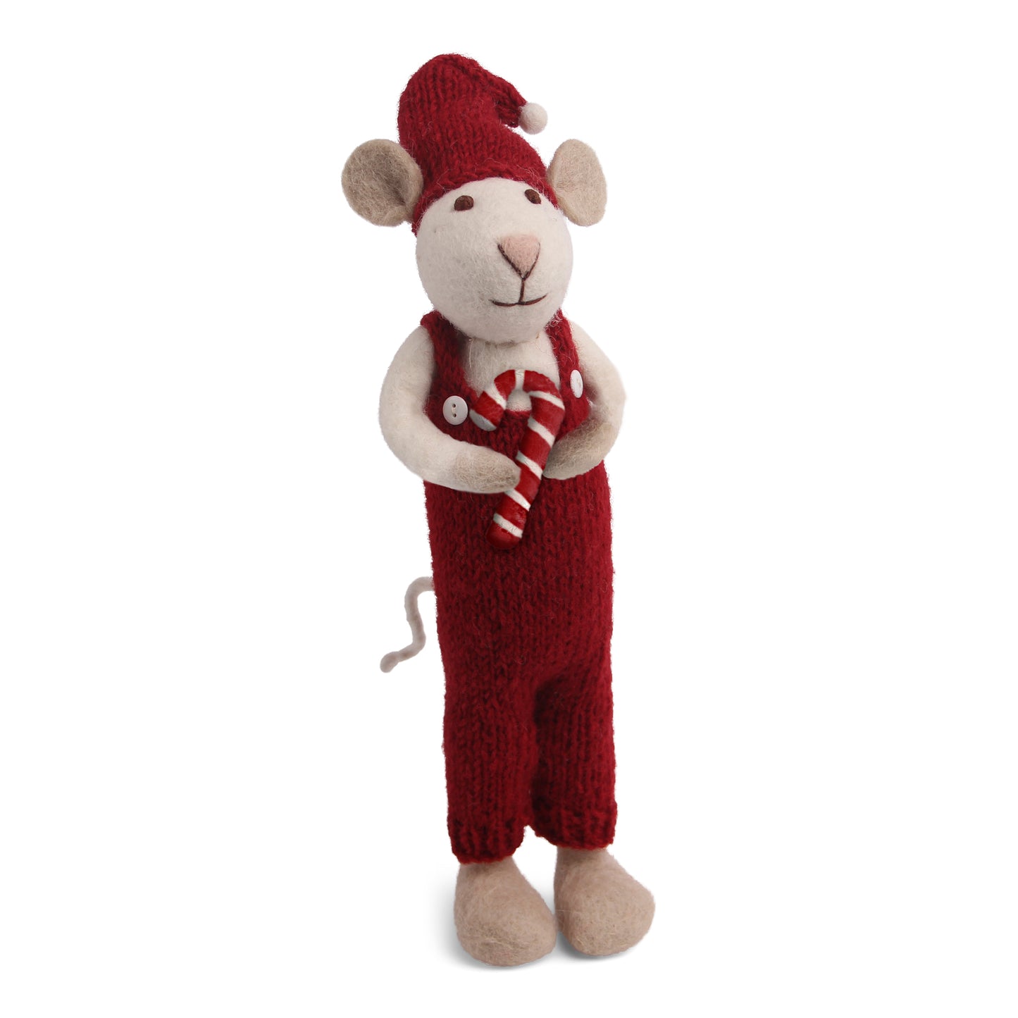 En Gry & Sif White Mouse with Candy Cane
