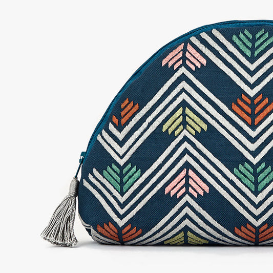 Embroidered Clutch Bag with Chain