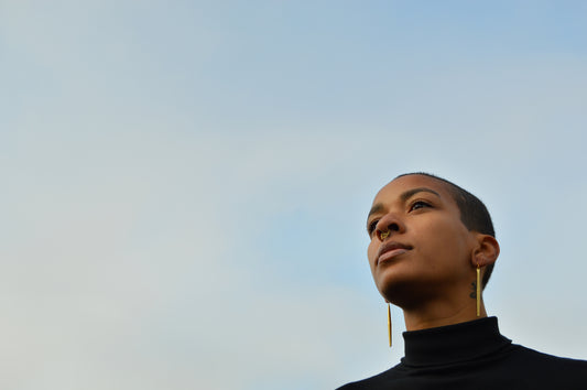Waste Paper Bead Earring Gold