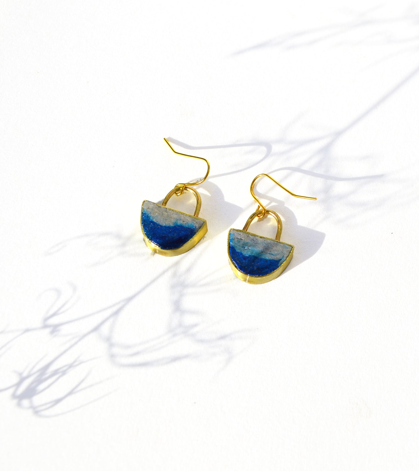 Crescent Waste Paper Earrings - Two Tone