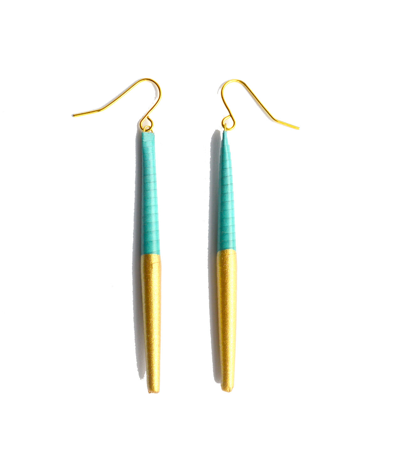 Quazi - Waste Paper Bead Earring - Half Gold