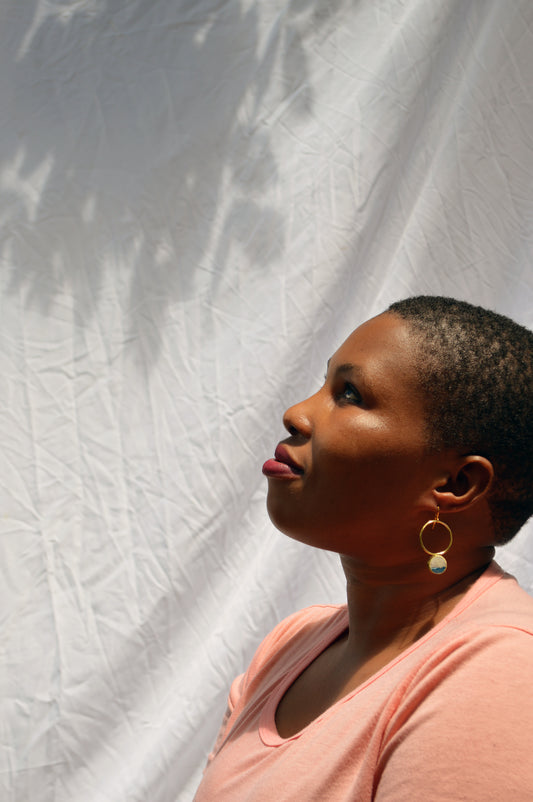 Quazi - Lapis Lazulli Waste Paper Earrings