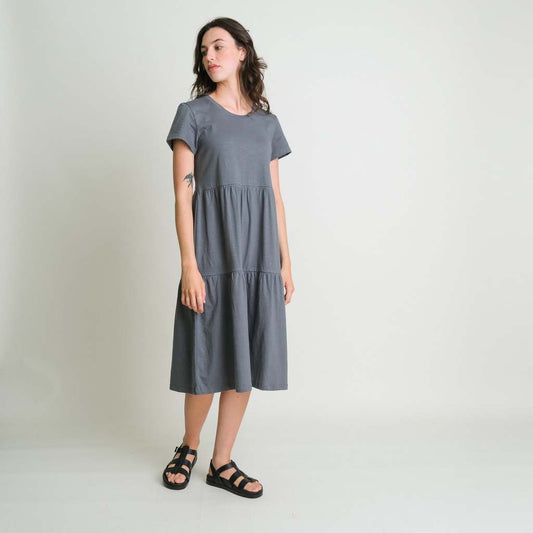 Maya Organic Jersey Dress - Dove Grey
