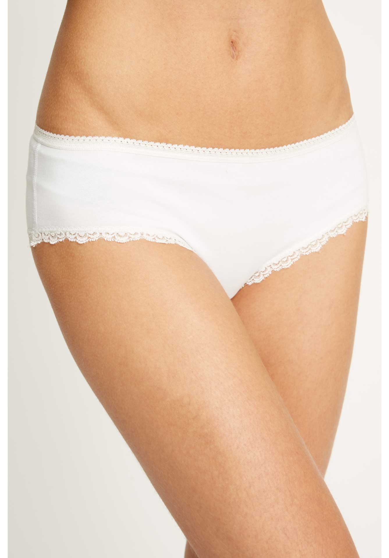 Organic Lace Hipsters - White