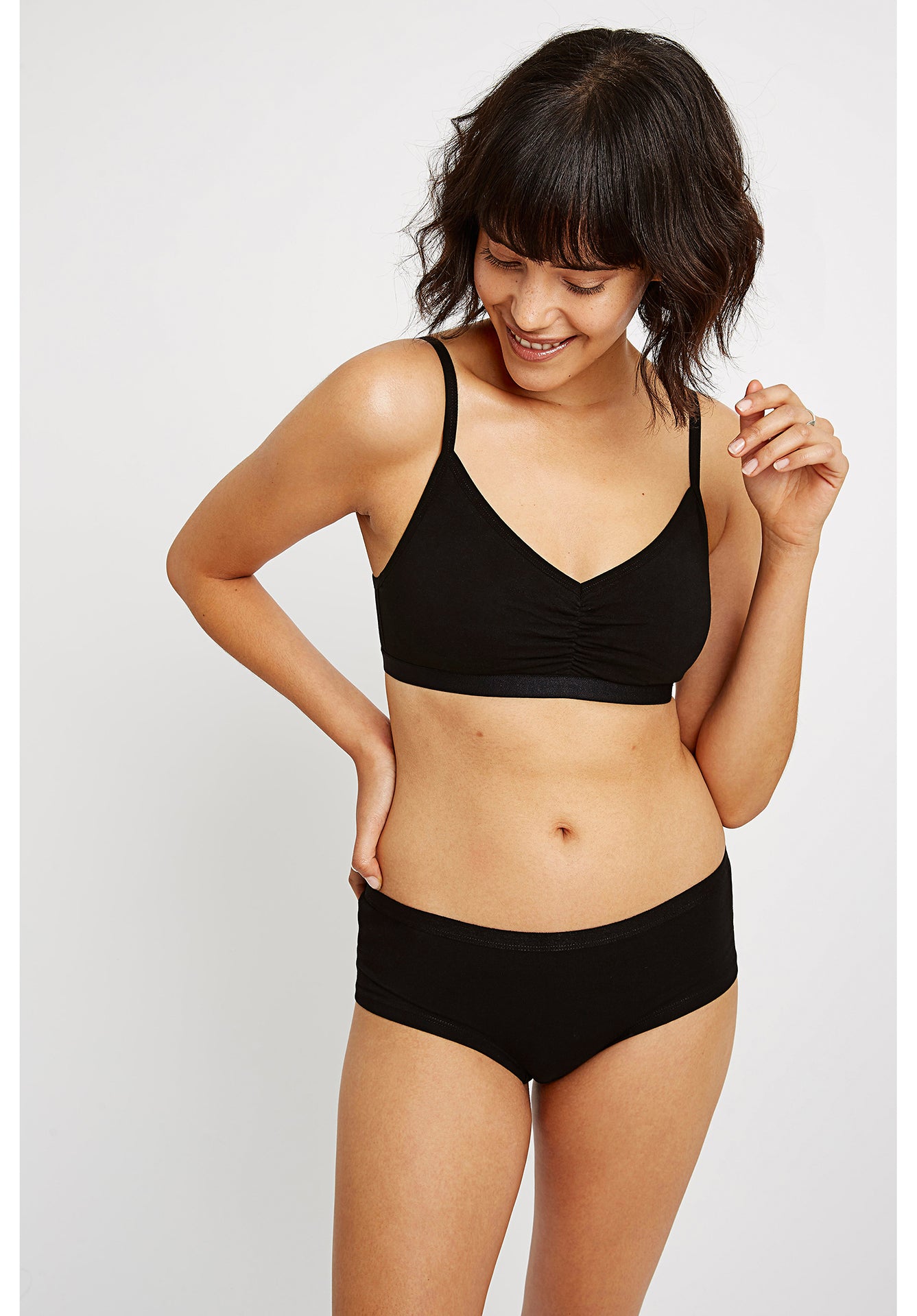 Organic Cotton Soft Bra Top - Black