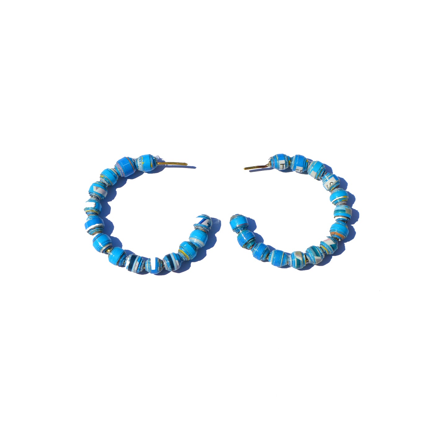 Waste Paper Sol Hoops - Gold, Blue & Green
