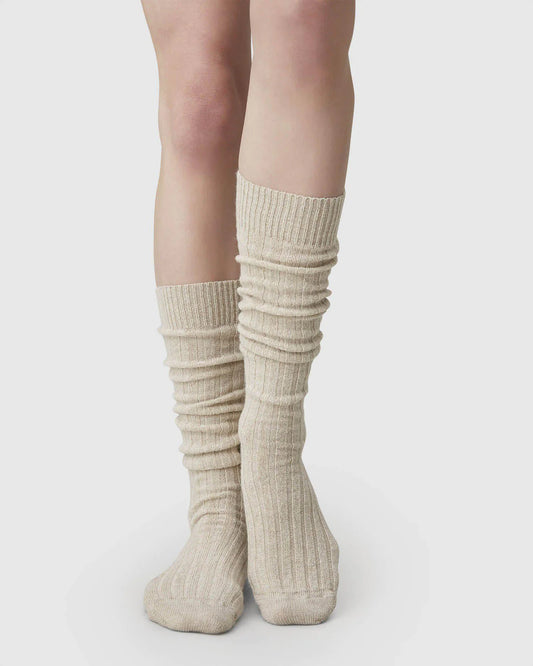 Bodil Chunky Knee High Socks - Oat