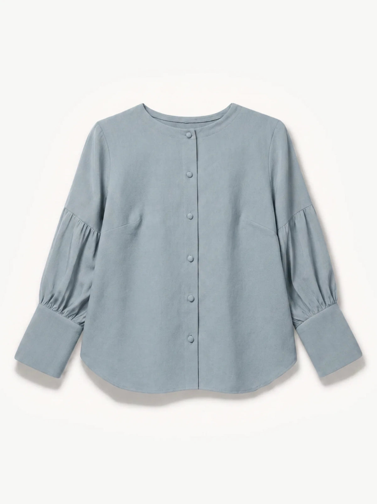 Habiba Collarless Blouse - Blue