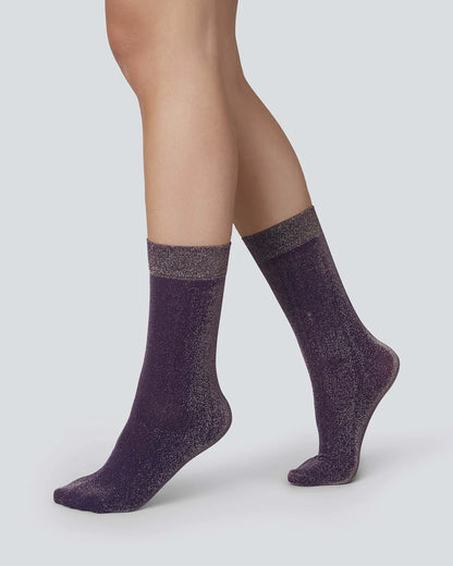 Ines Shimmery Socks - Plum