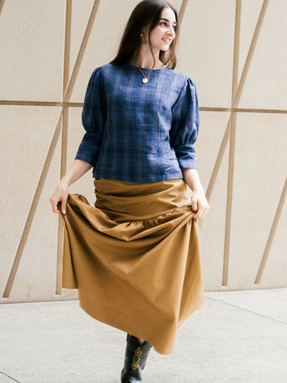 Iwona Blouse - Navy Check