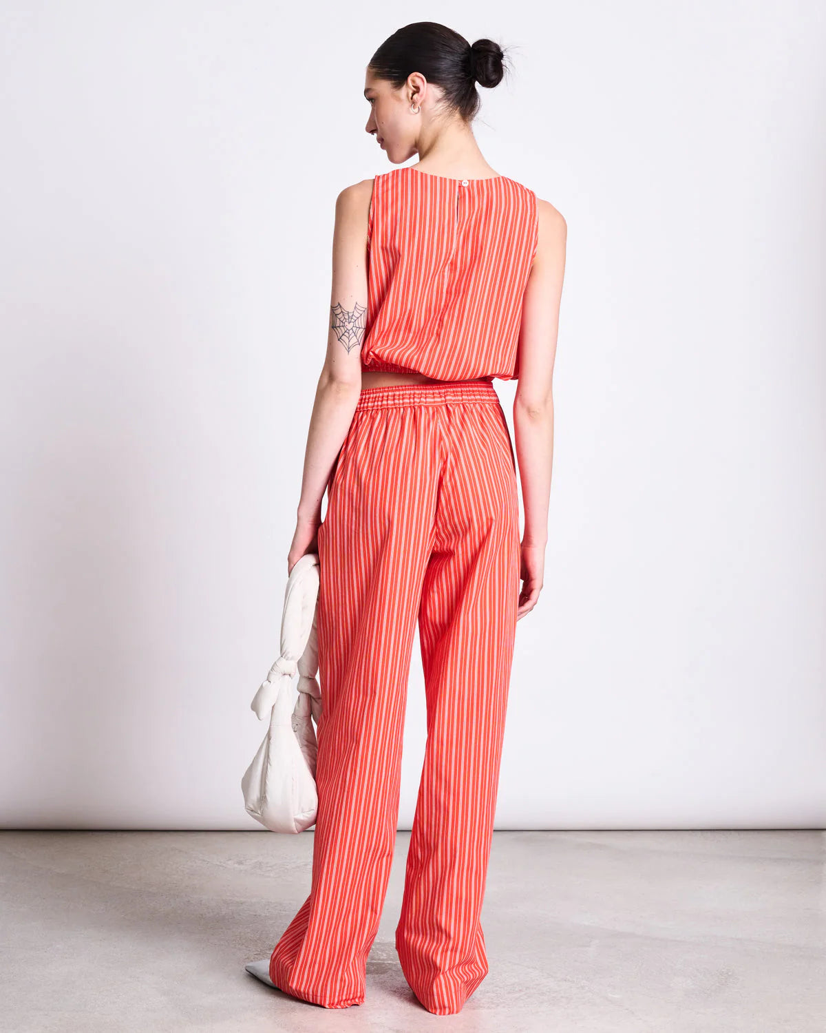 Amalien Cotton Top - Cherry Red & White Stripe