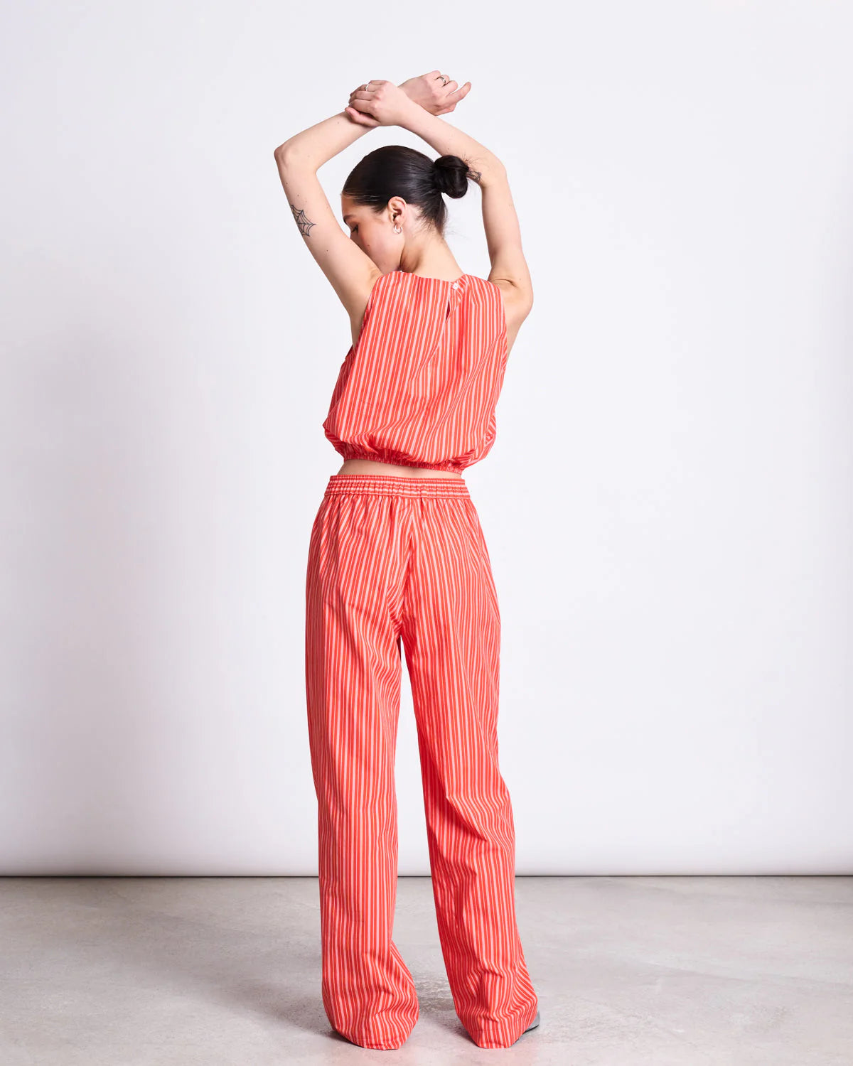 Amalien Cotton Top - Cherry Red & White Stripe