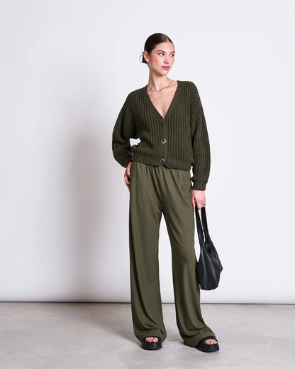 Jan n June - LENA Cardigan - Dark Olive
