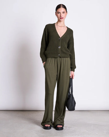 Jan n June - LENA Cardigan - Dark Olive