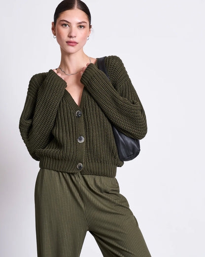 Jan n June - LENA Cardigan - Dark Olive