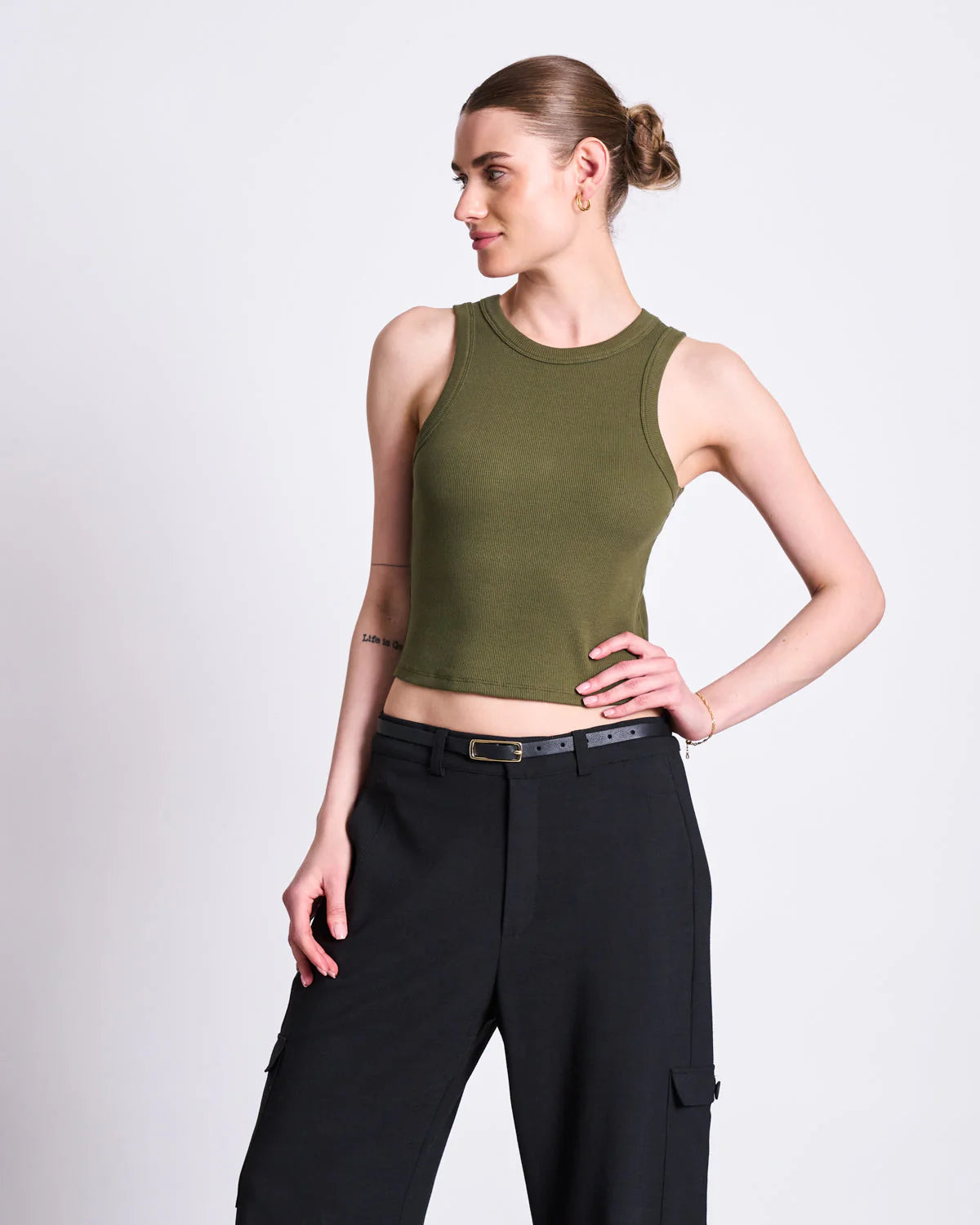 Jan N June - PORTO Organic Cotton Top - Dark Olive