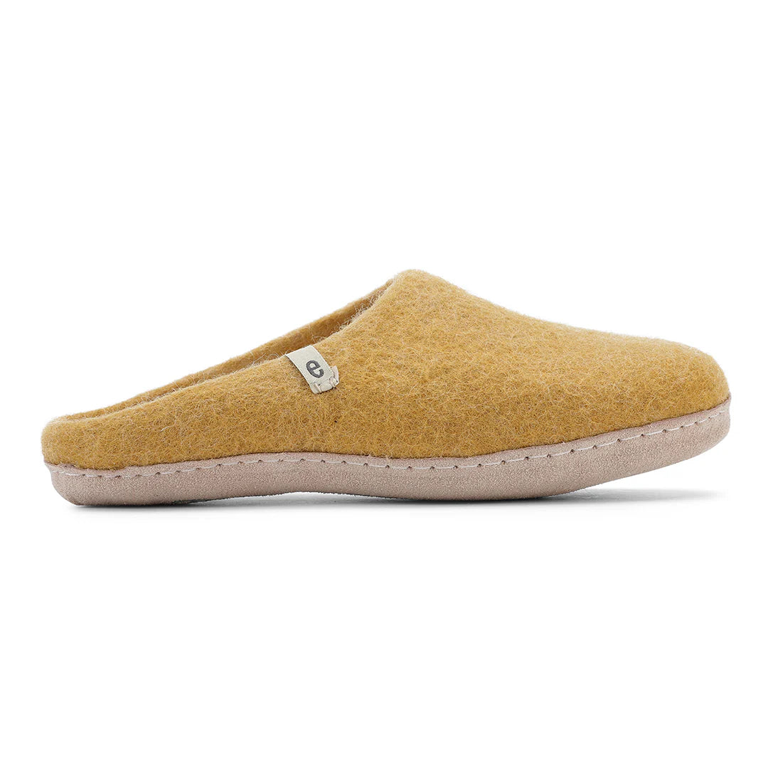 Slip on Wool Slipper | Mustard