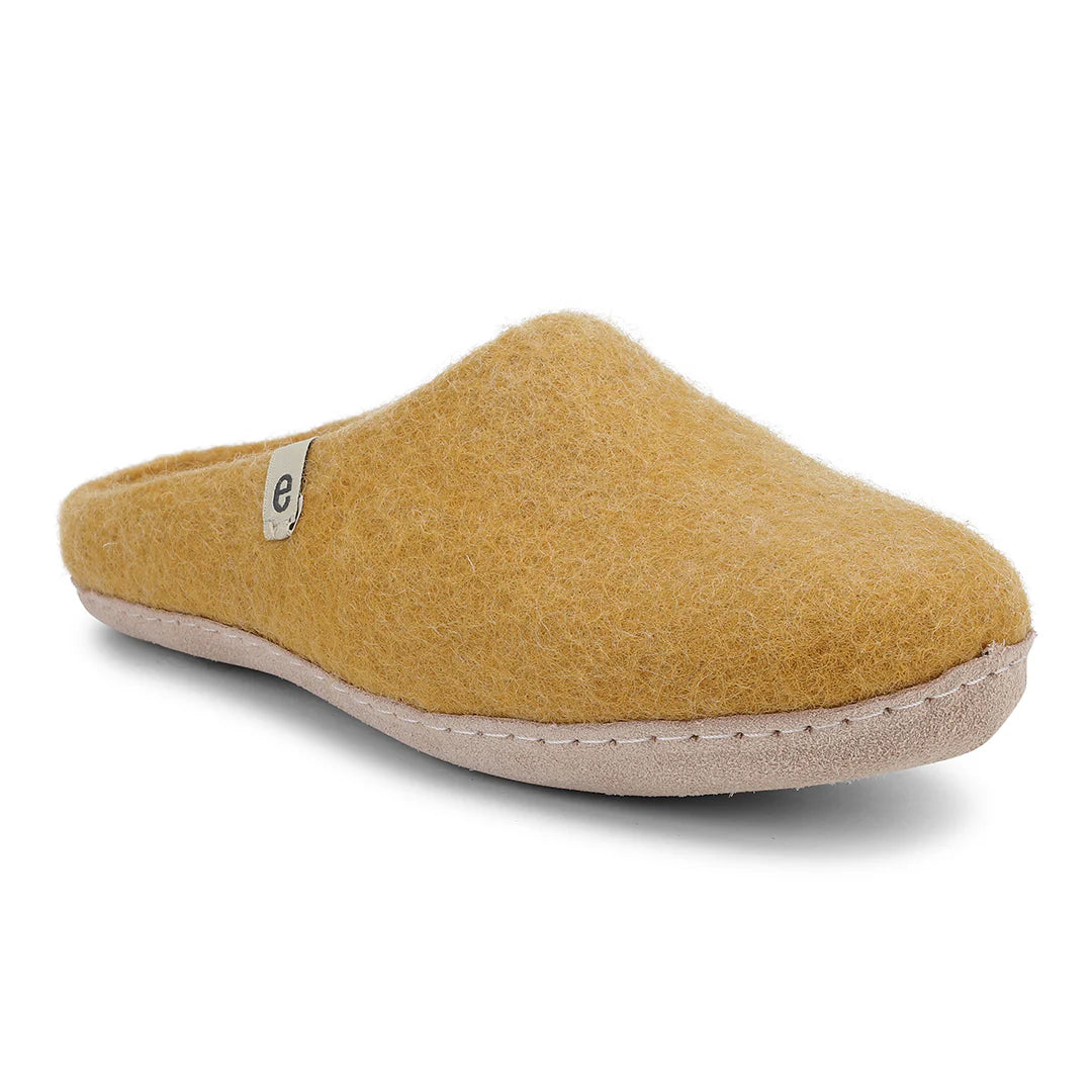 Slip on Wool Slipper | Mustard