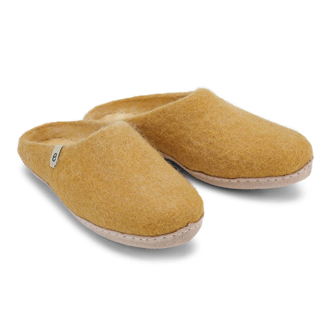 Slip on Wool Slipper | Mustard