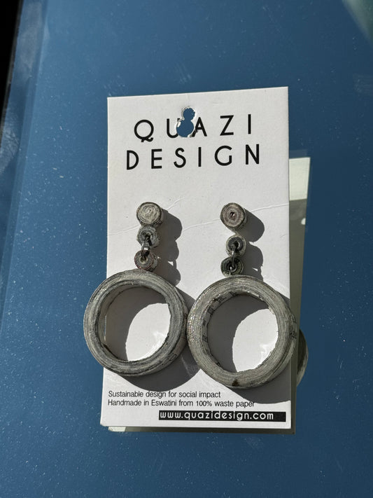 Coil Circle Waste Paper Earrings