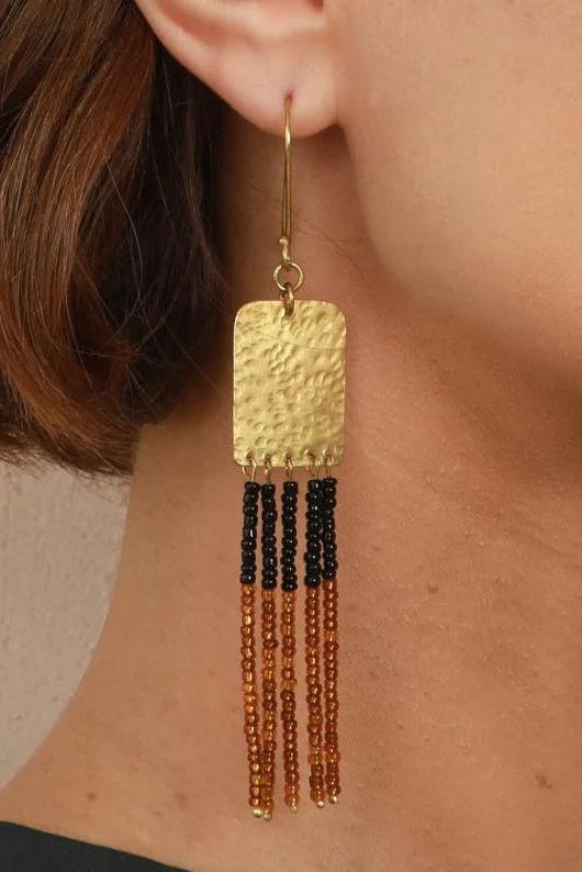 Moonbrush Earrings - Brass