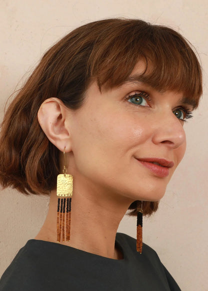 Moonbrush Earrings - Brass