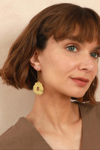 Natural Form Earrings Brass