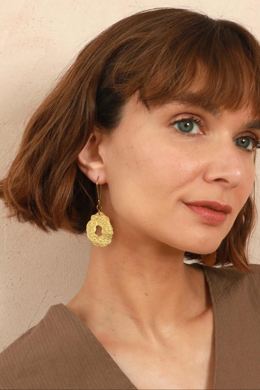 Natural Form Earrings Brass