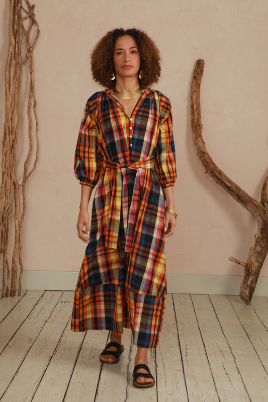 Safari Dress in Multi Check