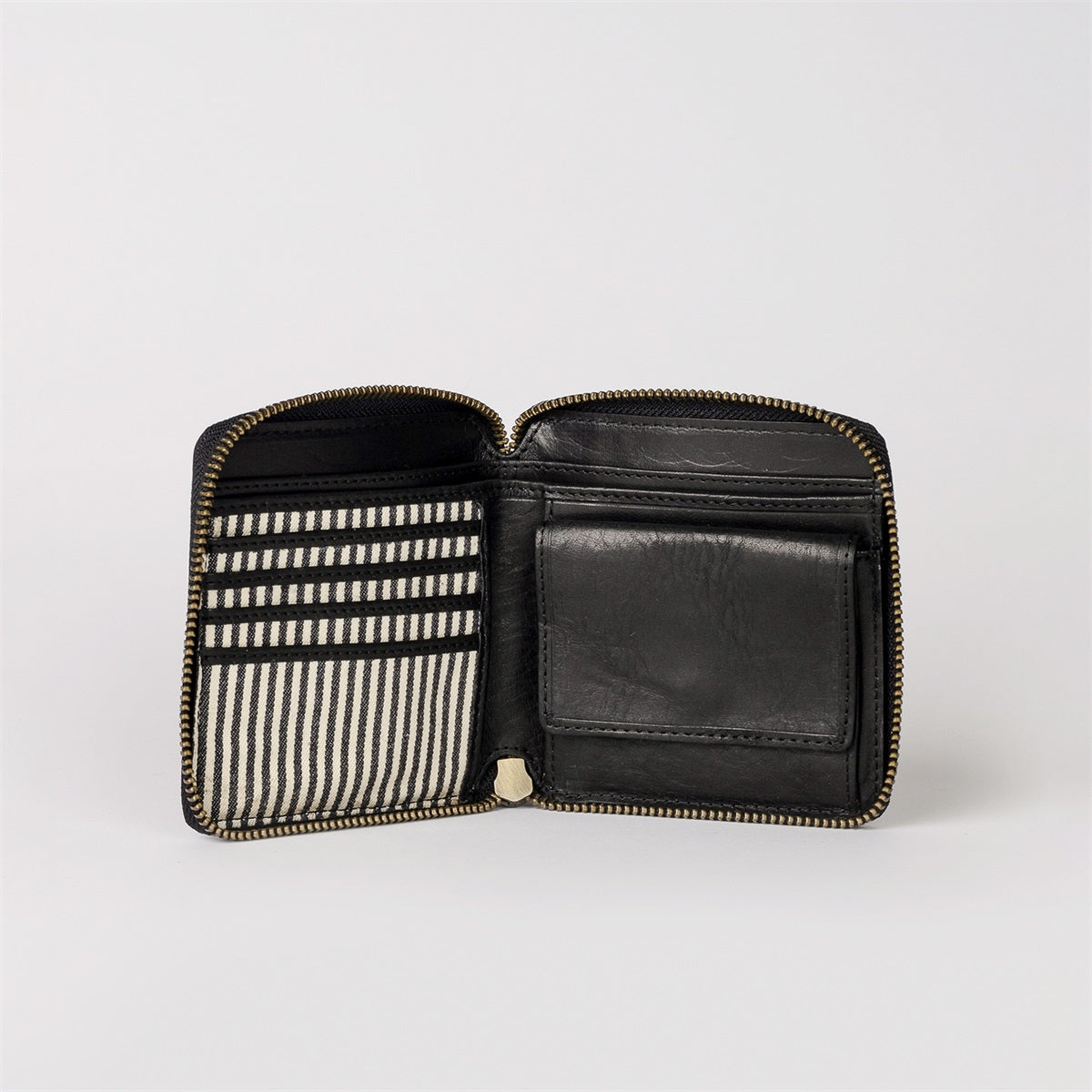 Leather Sonny Square Wallet  Stromboli Leather Black