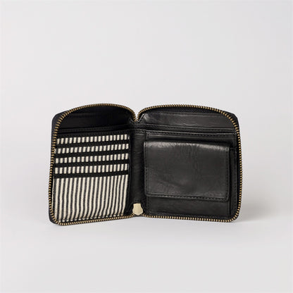 Leather Sonny Square Wallet  Stromboli Leather Black