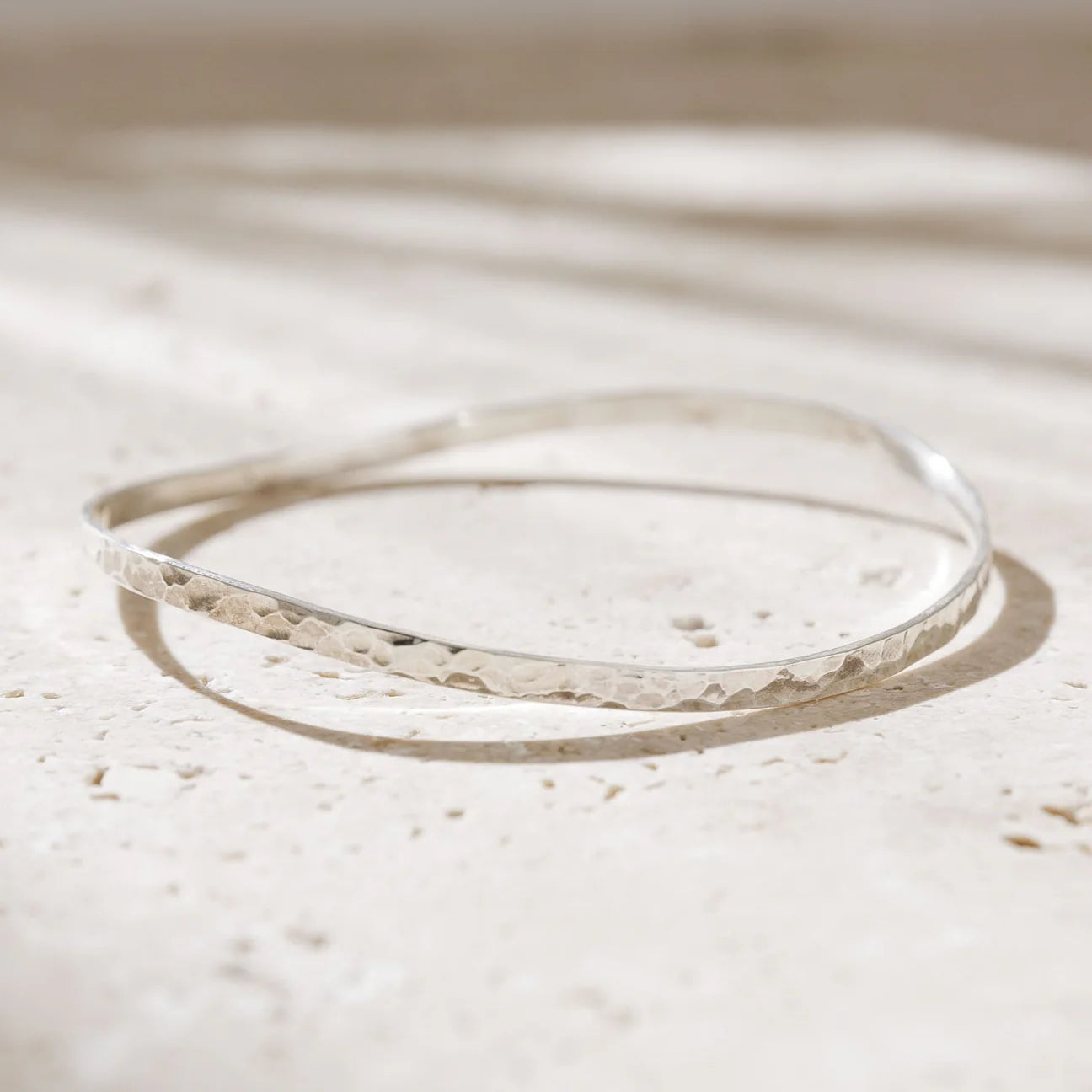 Aquila - Thin Hammered Silver Bracelet