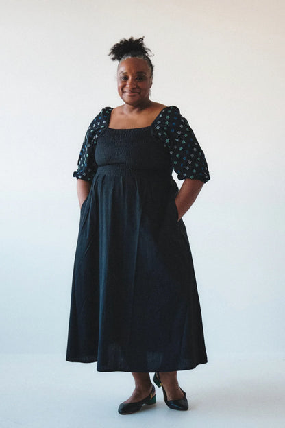Belle Dress Hand Embroidered Black