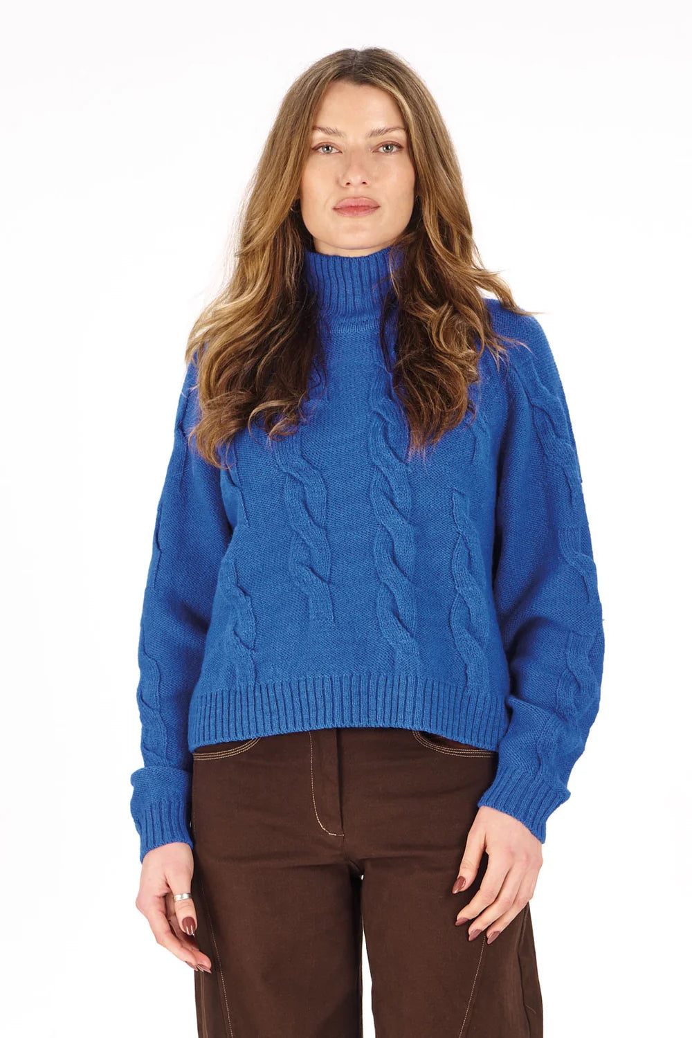 BROKEN Lambswool Cable - Cobalt