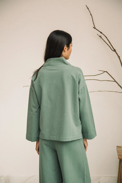 Beaumont Organic - Kazue Organic Cotton Felpe Sweatshirt - Eucalyptus