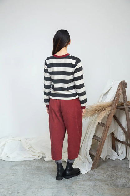 Cedar Organic Cotton Corduroy Trousers Soft Burgundy