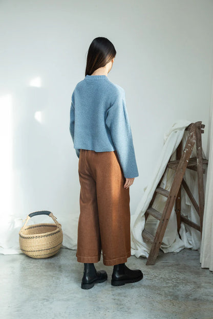 Evora-Leigh Organic Cotton Denim Trousers Bark Brown